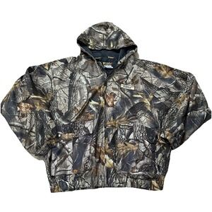 Scent Blocker Plus Frontier Camo Hooded Hunting Jacket Men's Sz L Real Tree Camo